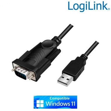 1.3m Cable Conversor USB 2.0 A-Macho a serie DB9 Macho, Negro Lolgilink AU0048A