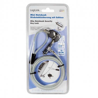 Logilink NBS009 - Cable antirrobo portatil Ultrafino con 2 llaves