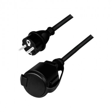 Logilink LPS239 - 3m Cable Alargo Alimentación Schuko Negro con caja de protección