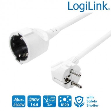 Cable de alimentacion IEC-320-C7 3 M Blanco