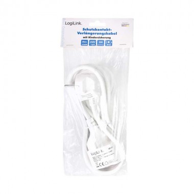 Logilink LPS101 - 3m Cable Alargo Alimentación Schuko, Blanco