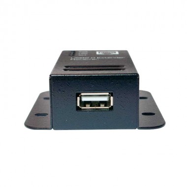 Logilink UA0267 - Extensor USB 2.0 sobre Cat.5e/ 6 (50m), Carcasa metalica, POE, Negro