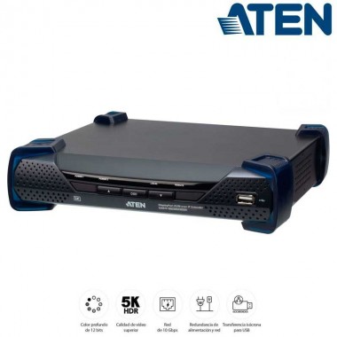 Receptor KVM USB-DisplayPort 5K con transferencia isócrona USB sobre LAN Aten KX9970R