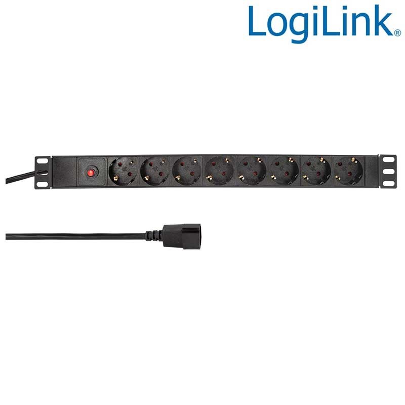 Logilink PDU8C03  Regleta para Rack 19 x 8, cable conexión C14