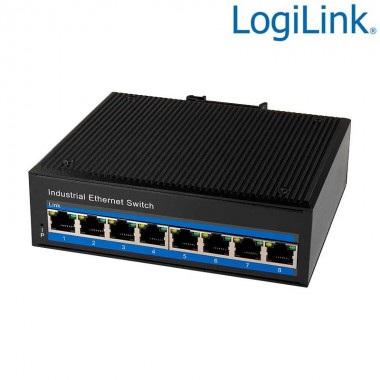 Switch Industrial Gigabit PoE de 8 puertos 10/100/1000 Logilink NS203P