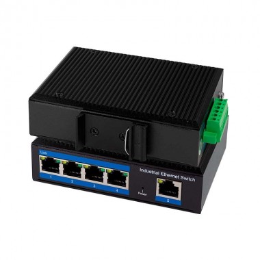 Logilink NS202P - Switch Industrial Gigabit PoE de 5 puertos 10/100/1000