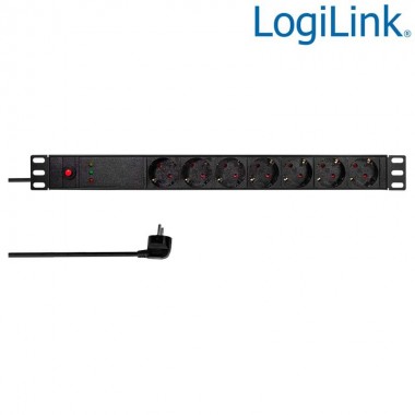 Logilink PDU8C03  Regleta para Rack 19 x 8, cable conexión C14