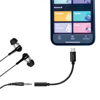 Logilink UA0398 - Adaptador de cable USB tipo C a jack de audio de 3,5 mm, 13 cm