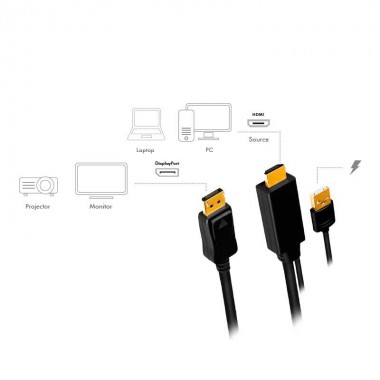 Logilink CH0090 - 1m Cable Activo HDMI + USB a DisplayPort , Ultra HD 4K@30 Hz