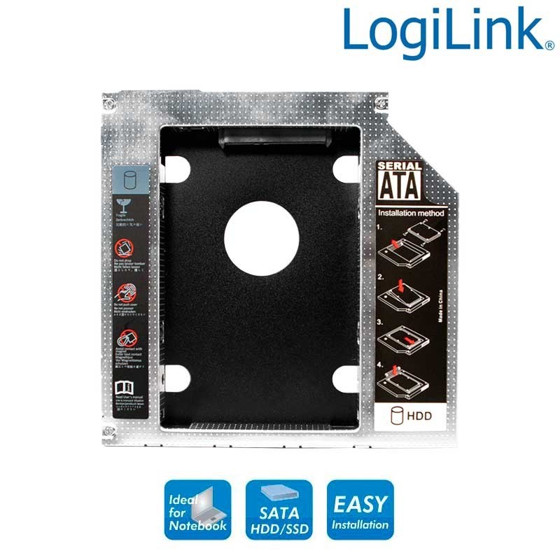 Logilink AD0016 - Carcasa de disco duro SATA de 12,7 mm de altura para portátiles