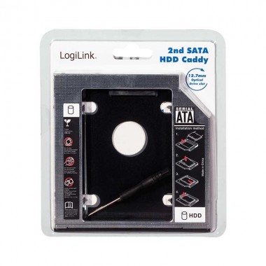 Logilink AD0016 - Carcasa de disco duro SATA de 12,7 mm de altura para portátiles