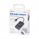  Logilink UA0397 - Adaptador de audio USB 2.0 con control de volumen, 3x 3,5 mm/F, negro