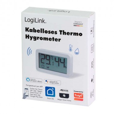 Logilink SH0115 - Termohigrómetro inteligente Wi-Fi, compatible con Tuya     