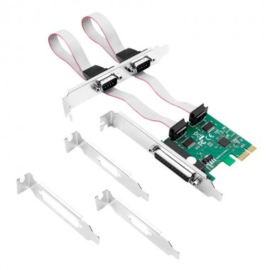 Logilink PC0033 - Tarjeta PCI Express de 2 Puertos RS232 y 1 Paralelo