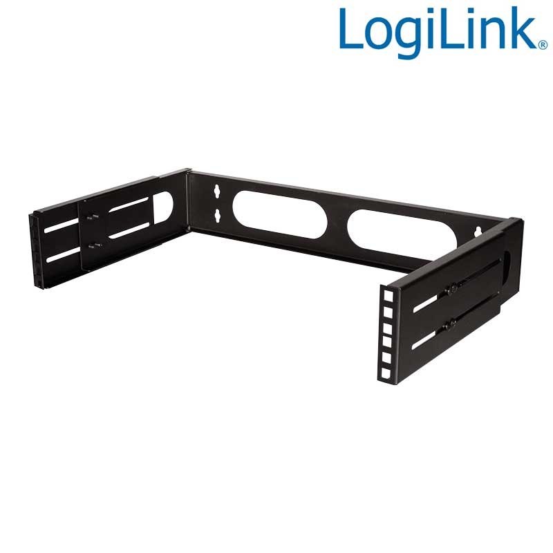 Logilink W02B40B - Soporte de pared 19'' 2U, Negro