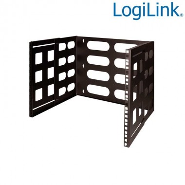 Logilink W08B40B - Soporte de pared 19'' 8U, Negro