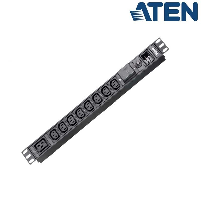 Aten PE0209SG - PDU Básica 1U de 8 Tomas C13 y 1 C19 con protección sobretensión,16A