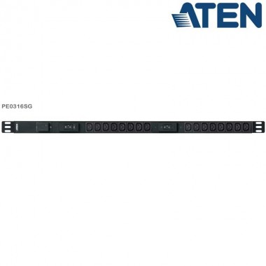 Aten PE0316SG - PDU Básica 0U de 16 Tomas C13, con protección sobretensión, 32A