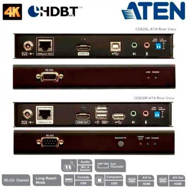 Aten CE820-ATA - Extensor KVM USB-HDMI 4K(100m) HDBaseT™ 2.0