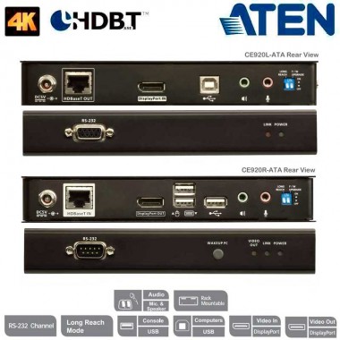 Aten CE920-ATA - Extensor KVM USB-DisplayPort 4K(100m) HDBaseT™ 2.0