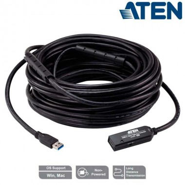 Aten UE332C - 20m Cable Amplificador USB C 3.2 (Gen1) 5 Gbps, USB A - USB C