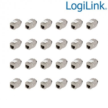 Logilink NK4064 - Kit de 24 Conectores Hembra RJ45 STP Cat.6A Keystone , Slim