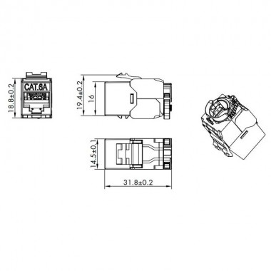 Logilink NK4064 - Kit de 24 Conectores Hembra RJ45 STP Cat.6A Keystone , Slim
