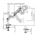 BP0087 - Soporte de Mesa con poste,muelle de gaz para pantalla plana y curvada de 17 a 32''