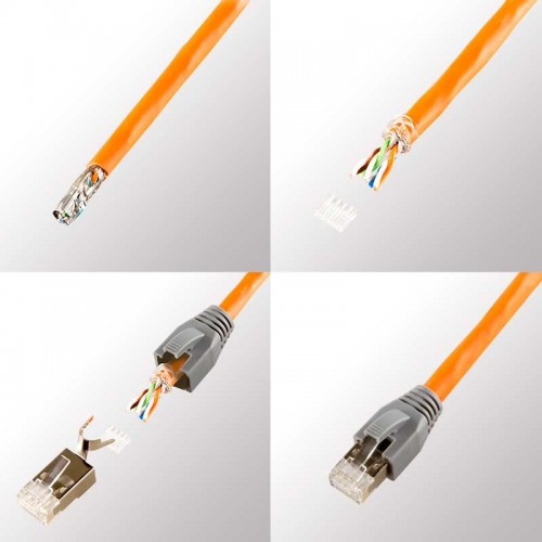 Logilink MP0033 - 50 Conectores RJ45 Macho FTP Cat.6A para cable Cat7, Cat.6A