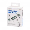Logilink CR0043 - Lector de tarjetas USB 3.2 Gen1, para tarjeta SD y microSD, caja de aluminio