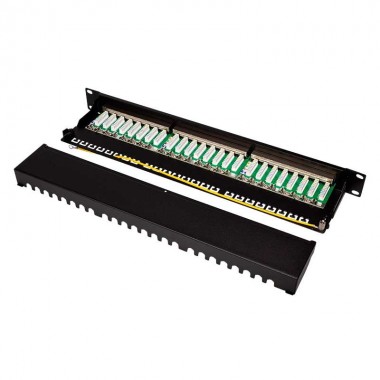 Logilink NP0061 - Patch Panel 19" Cat. 6A STP 24 puertos, Negro | Marlex Conexion