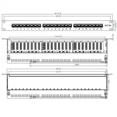 Logilink NP0061 - Patch Panel 19" Cat. 6A STP 24 puertos, Negro | Marlex Conexion