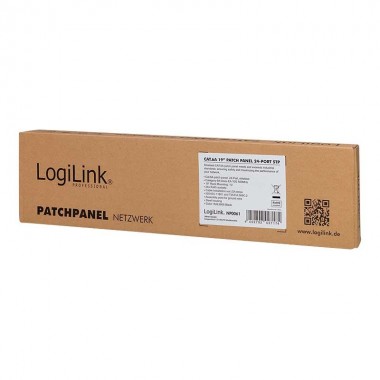 Logilink NP0061 - Patch Panel 19" Cat. 6A STP 24 puertos, Negro | Marlex Conexion