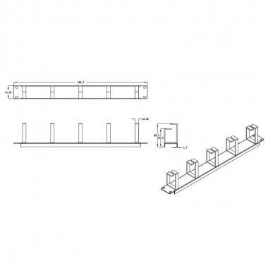 Logilink OR101B - Panel Pasacables 19'',5 Anillas, Metálico,1U,Negro | Marlex Conexion