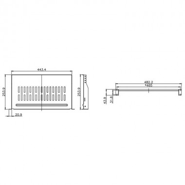 Logilink SF1C35B - Bandeja Colgante 19'' 1U Fondo 250 Negra