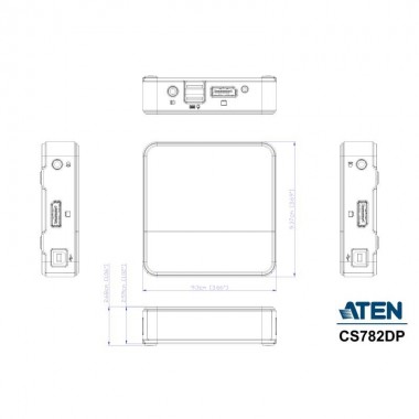 Aten CS782DP - Conmutador KVM de 2 Puertos USB DisplayPort 4K