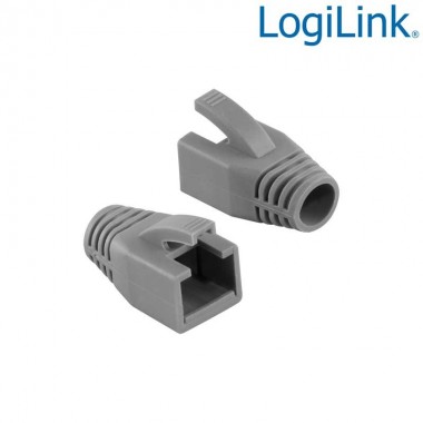 Logilink MP0034 - Funda Conector RJ45 Macho Gris (Bolsa 10 pcs),8,0 mm