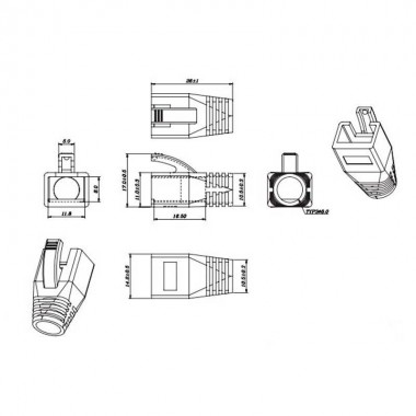 Logilink MP0034 - Funda Conector RJ45 Macho Gris (Bolsa 10 pcs),8,0 mm