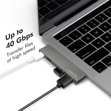 Logilink UA0399 -Docking station USB-C 3.2 Gen 2X2 a 1 USB C -1 USB C DP-2 USB 3.0