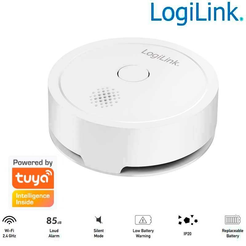 Logilink SH0132 - Detector de humo inteligente WiFi compatible con Tuya
