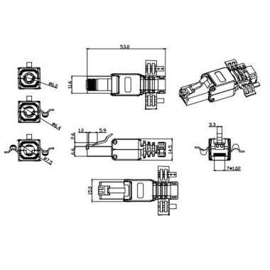 Logilink MP0025 - Conector RJ45 UTP Cat.6 Macho "toolless"