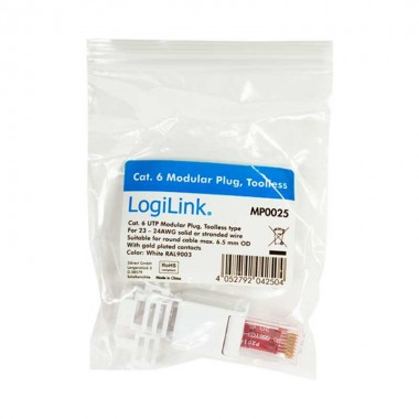 Logilink MP0025 - Conector RJ45 UTP Cat.6 Macho "toolless"