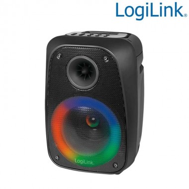 Logilink SP0058 - Altavoz móvil Bluetooth con luz, TWS, 10 W, negro