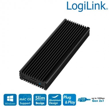 Caja externa SSD USB 3.2 Gen 2x1 USB-C a PCIe NVMe Logilink UA0346