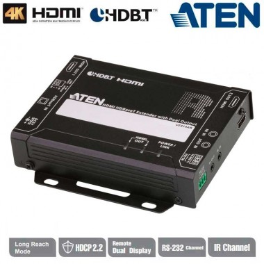 Receptor HDMI HDBaseT (Clase A) con salida dual Aten VE814AR-ATA