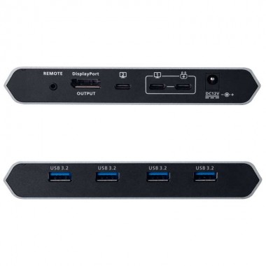 ATEN US3311 - Conmutador KVM 4K DisplayPort USB-C de 2 puertos con pasarela de alimentación