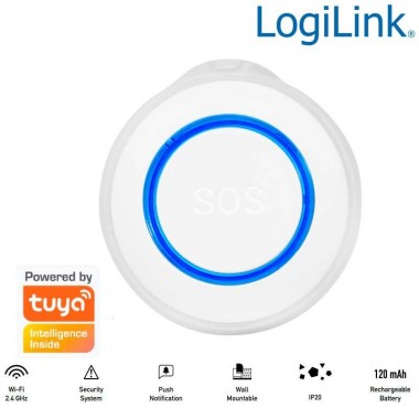 Logilink SH0116 - Botón de llamada SOS inteligente Wi-Fi, compatible con Tuya