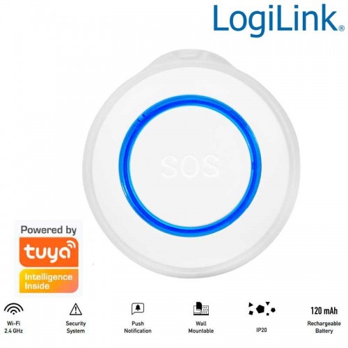 Logilink SH0116 - Botón de llamada SOS inteligente Wi-Fi, compatible con Tuya