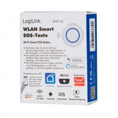 Logilink SH0116 - Botón de llamada SOS inteligente Wi-Fi, compatible con Tuya