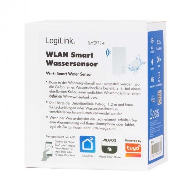 Logilink SH0114 - Sensor inteligente de fugas de agua Wi-Fi, compatible con Tuya